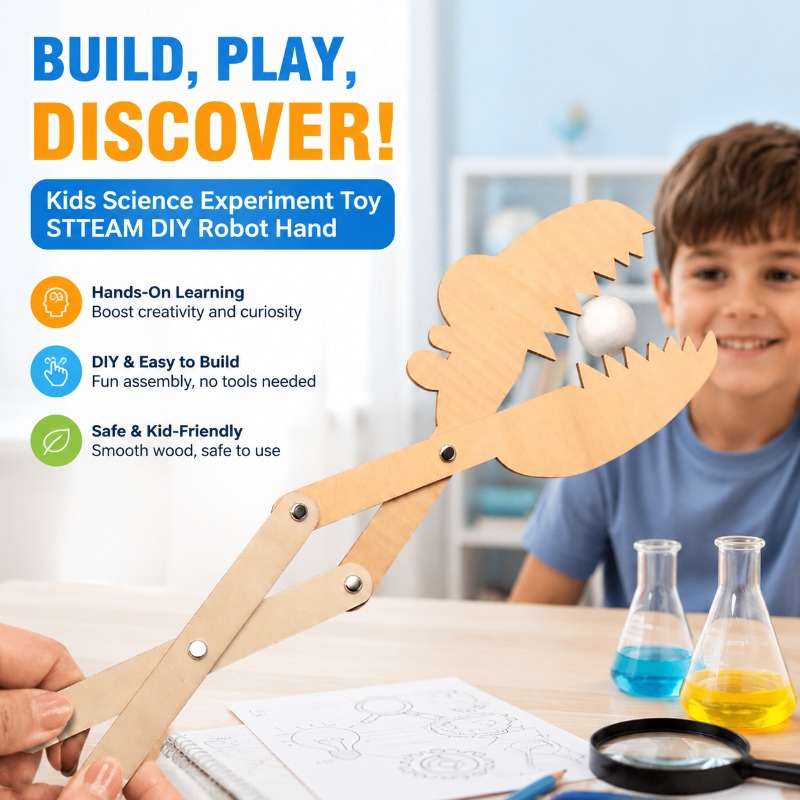Science Project Robot - ชุดทดลองวิทยาศาสตร์ STEM ชุดประกอบมือหุ่นยนต์ DIY ของเล่นงานฝีมือสร้างสรรค์ ชุดวัสดุสำหรับโครงงานเทคโนโลยี