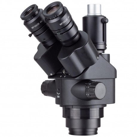 Amscope Microscope Stereo 7X-45X - AmScope 7X-45X สีดำ Simul-Focal Trinocular Zoom