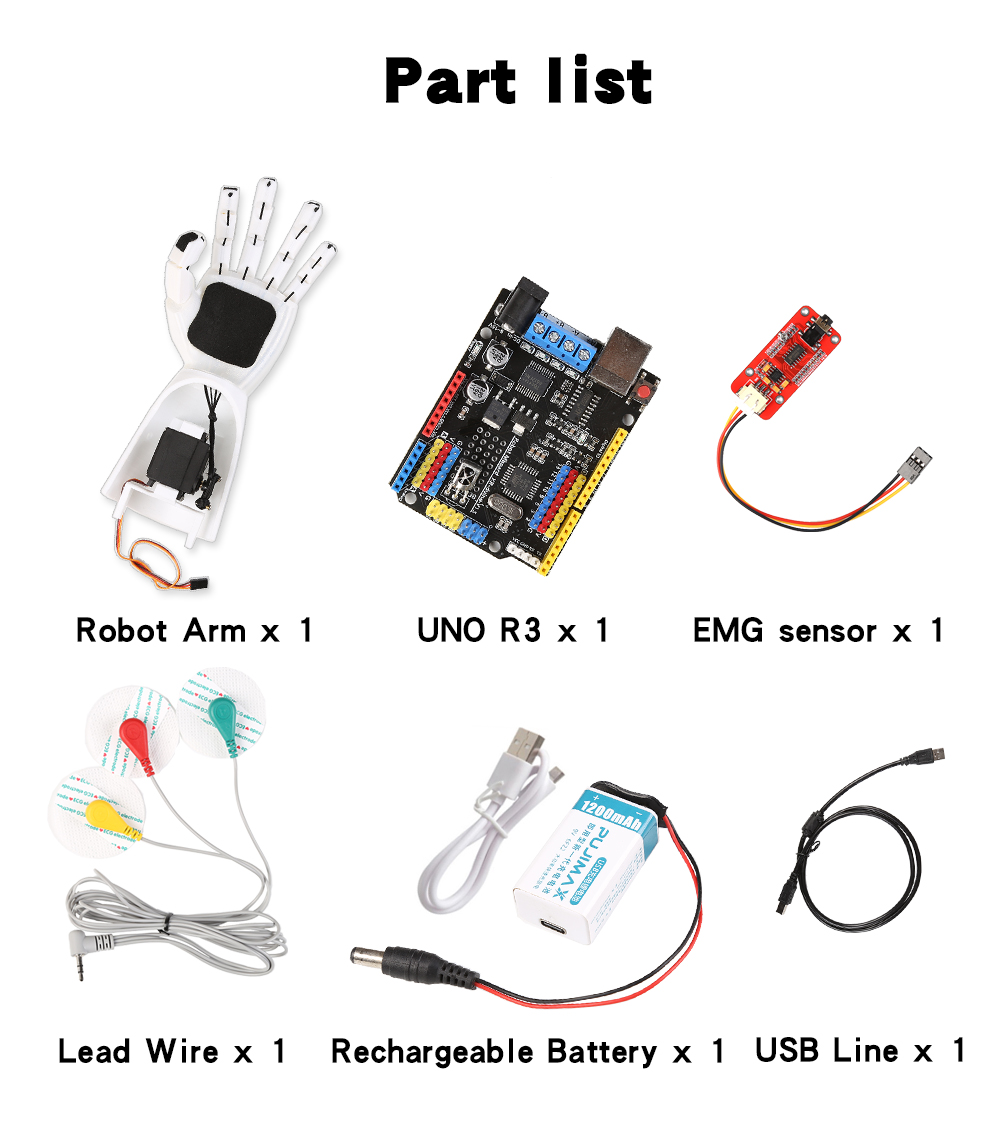 เซ็นเซอร์ EMG แขนหุ่นยนต์เซ็นเ - Science Robot บทวิจารณ์และราคา