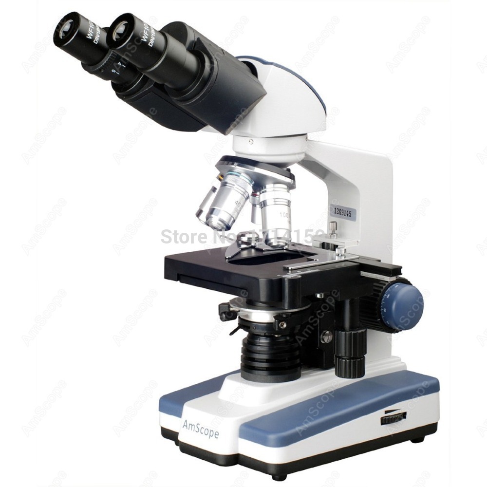 กล้องจุลทรรศน์แบบประกอบสองตา A - Amscope Microscope Compound 40X-1000X บทวิจารณ์และราคา