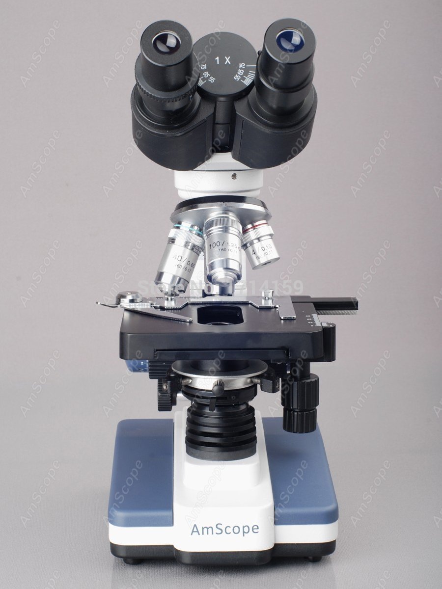 กล้องจุลทรรศน์แบบประกอบสองตา A - Amscope Microscope Compound 40X-1000X บทวิจารณ์และราคา