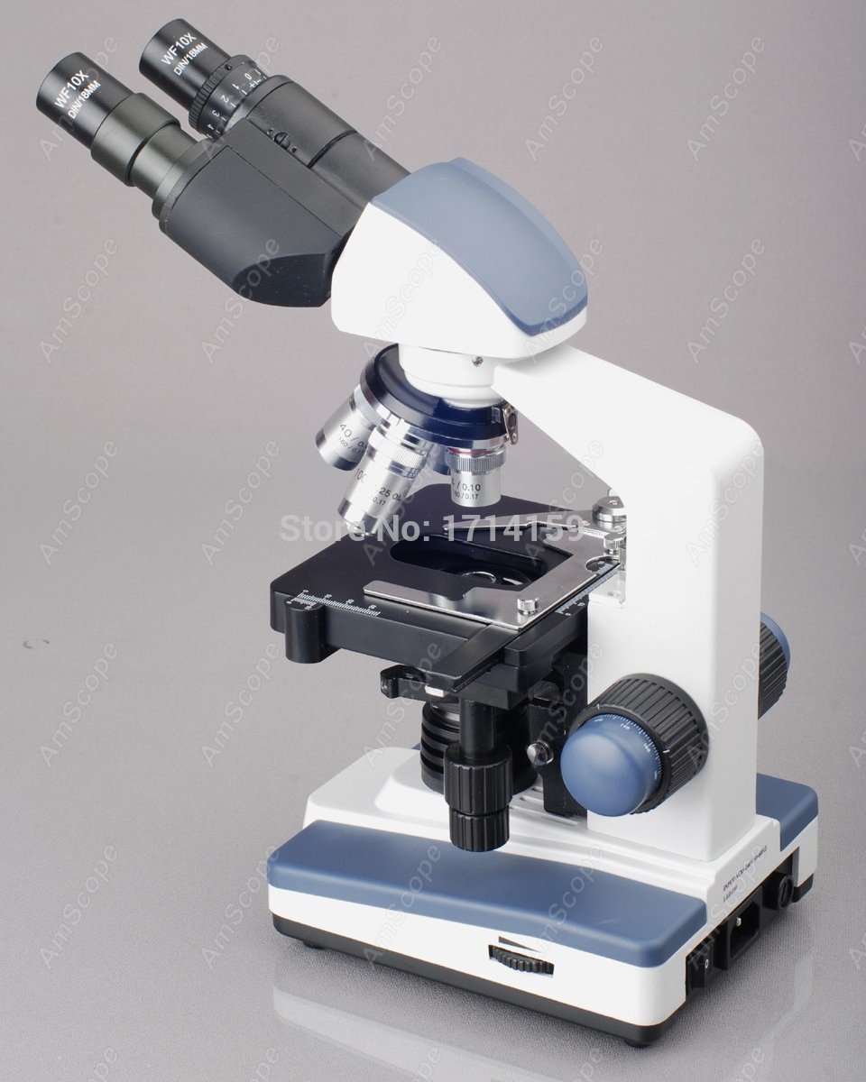 กล้องจุลทรรศน์แบบประกอบสองตา A - Amscope Microscope Compound 40X-1000X บทวิจารณ์และราคา